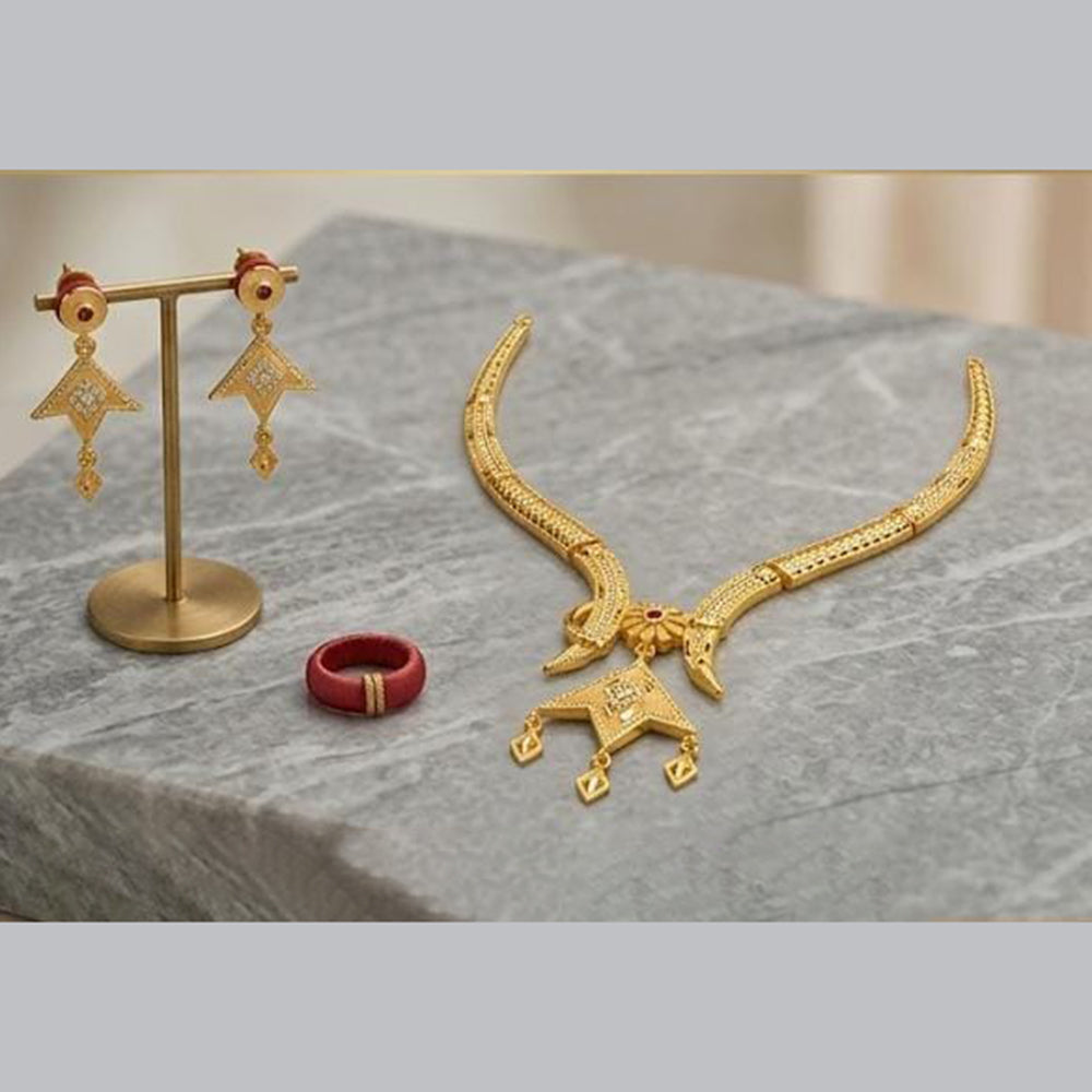Shipra Gold Elegant Austrian Sone Necklace Jewellery Set