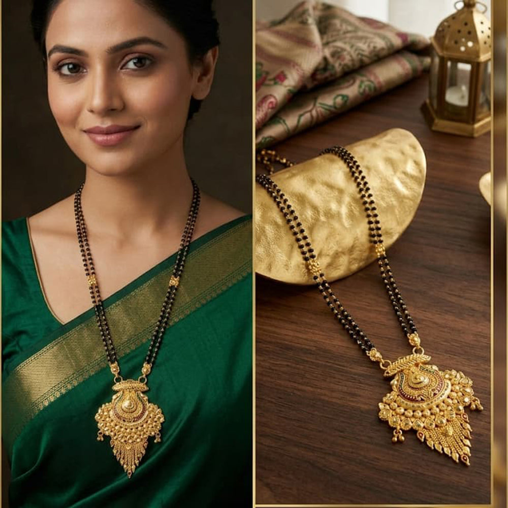 Shipra Gold Designer Black Pearl Manglasutra 