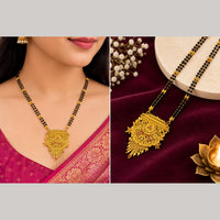 Shipra Gold Designer Black Pearl Manglasutra 