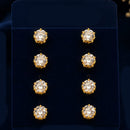 Shipra Gold Sparkling Crystal Stud Earrings for Women