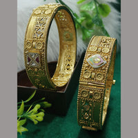 Navkar Jewellers Forming Kundan Stone And Meenakari Openable Bangles Set