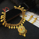 Navkar Jewellers Forming Gold Meenakari Necklace Set