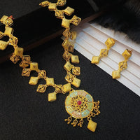 Navkar Jewellers Forming Gold Meenakari Necklace Set