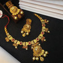 Navkar Jewellers Forming Gold Meenakari Necklace Set