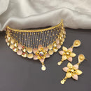 Navkar Jewellers Forming Gold Floral Choker Necklace set