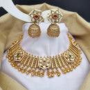 Reet Revaz Gold Plated Polki Kundan Stone And Pearls Necklace Set