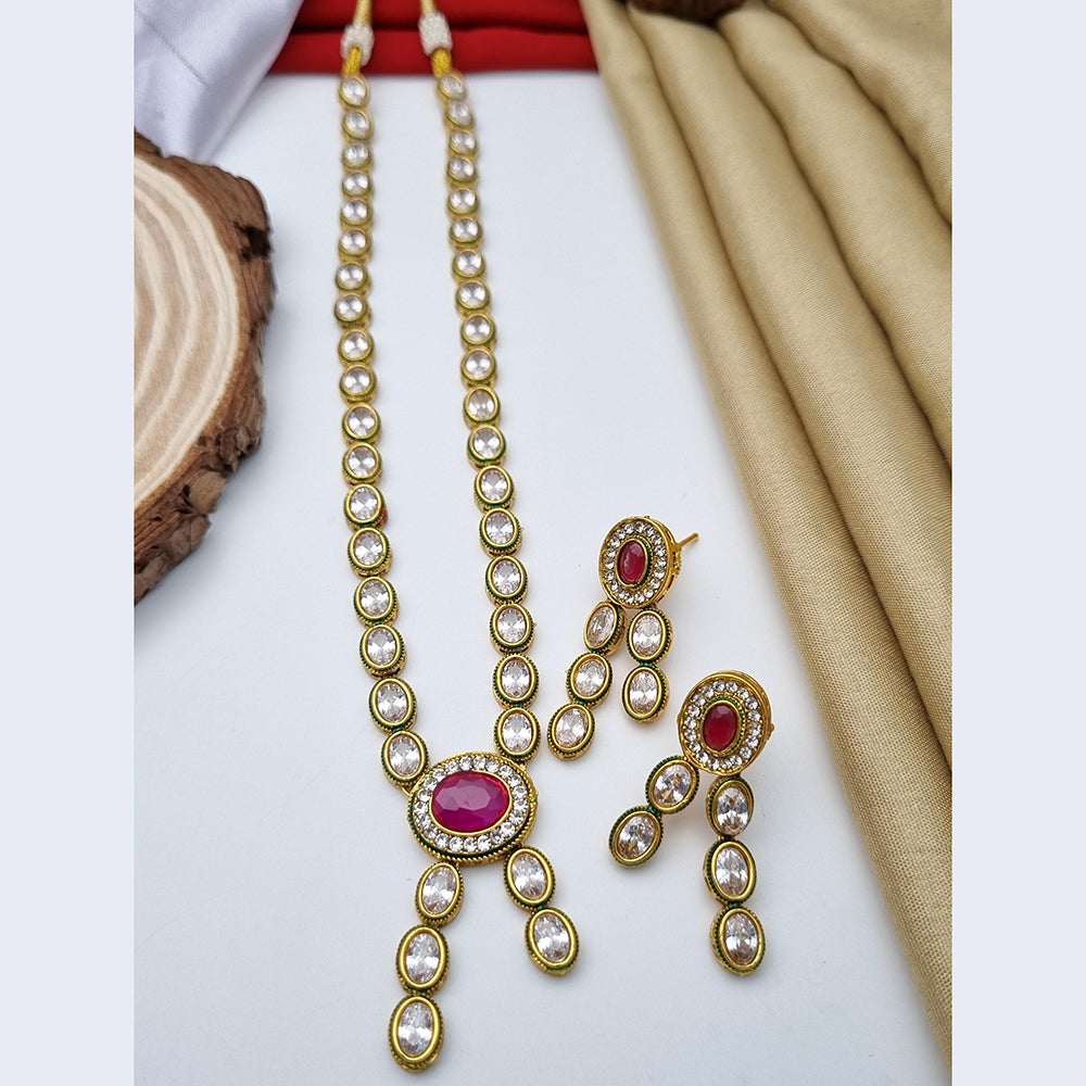 Reet Revaz Gold Plated Crystal Stone Necklace Set