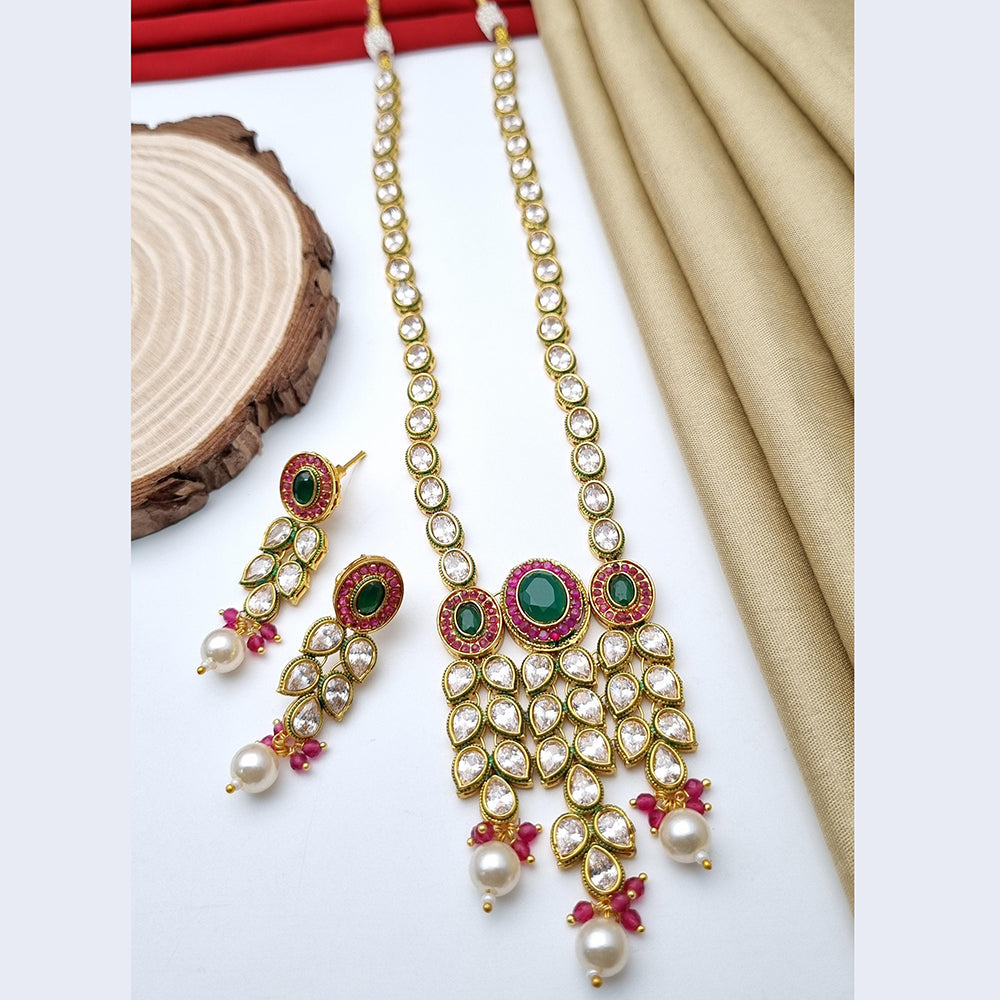 Reet Revaz Gold Plated Crystal Stone Necklace Set