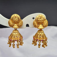 Reet Revaz Gold Plated Pota Stone Jhumki Earrings