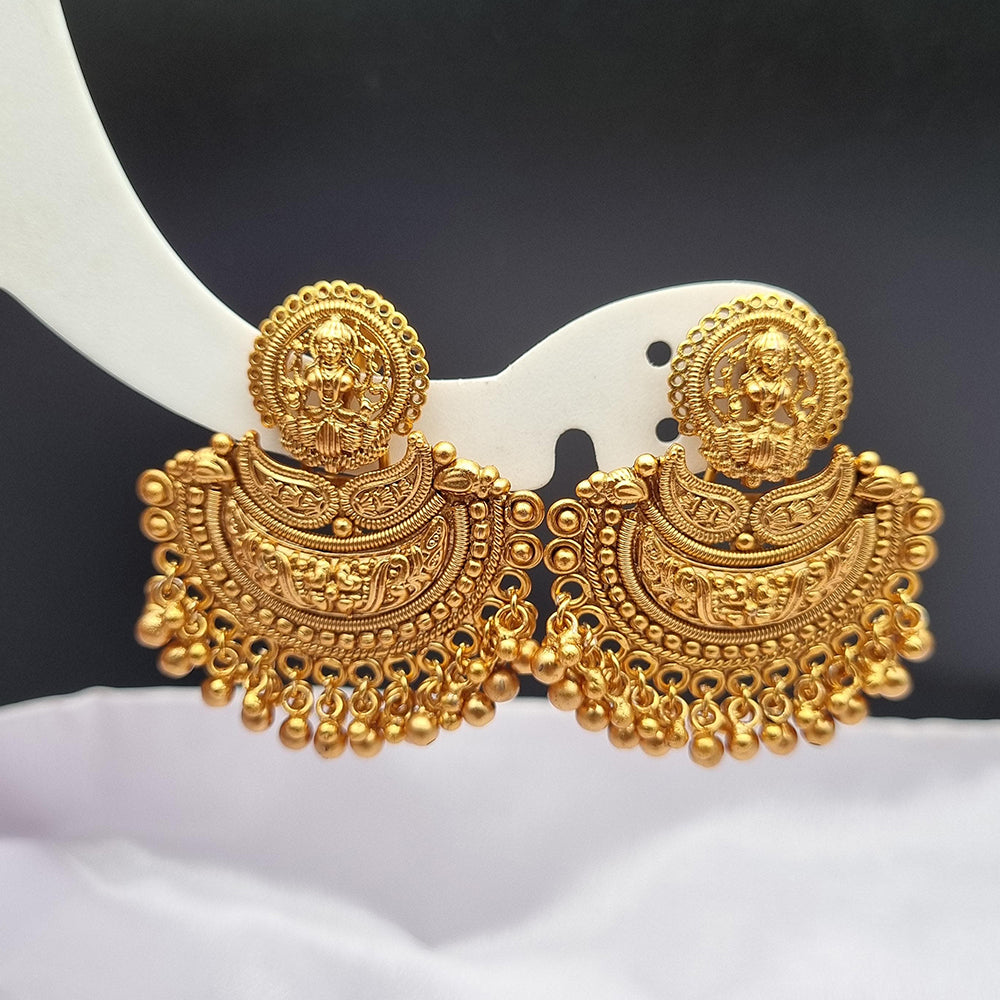 Reet Revaz Gold Plated Pota Stone Dangler Earrings