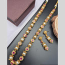 Reet Revaz Traditional Gold Plated Crystal Stone Elegant Jewelry for Women and Girls Necklace Set