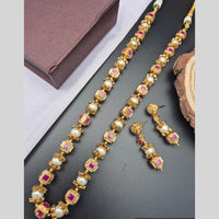 Reet Revaz Traditional Gold Plated Crystal Stone Elegant Jewelry for Women and Girls Necklace Set
