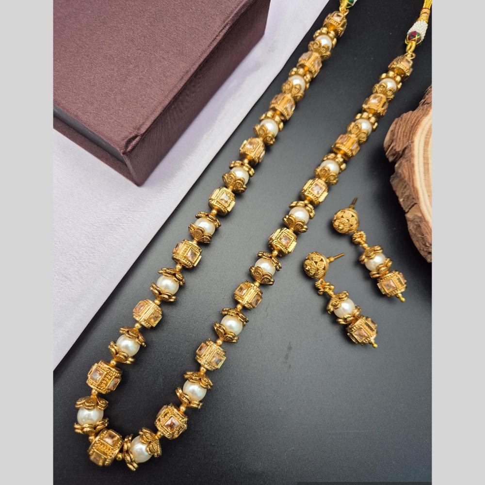 Reet Revaz Traditional Gold Plated Crystal Stone Elegant Jewelry for Women and Girls Necklace Set
