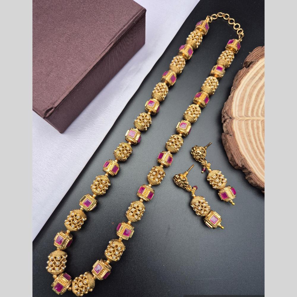 Reet Revaz Traditional Gold Plated Crystal Stone Elegant Jewelry for Women and Girls Necklace Set