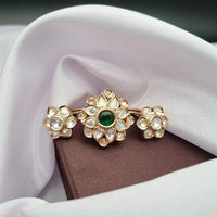 Reet Revaz Gold Plated Polki Kundan Stone Ring