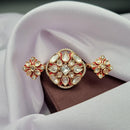 Reet Revaz Gold Plated Polki Kundan Stone And Meenakari Ring