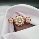 Reet Revaz Gold Plated Polki Kundan Stone And Meenakari Ring