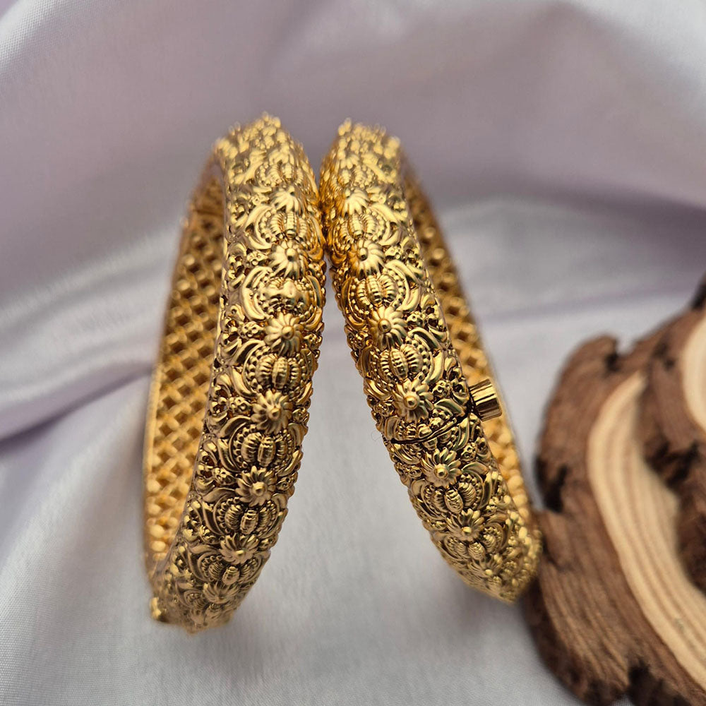 Reet Revaz Gold Plated Openable Bangles Set
