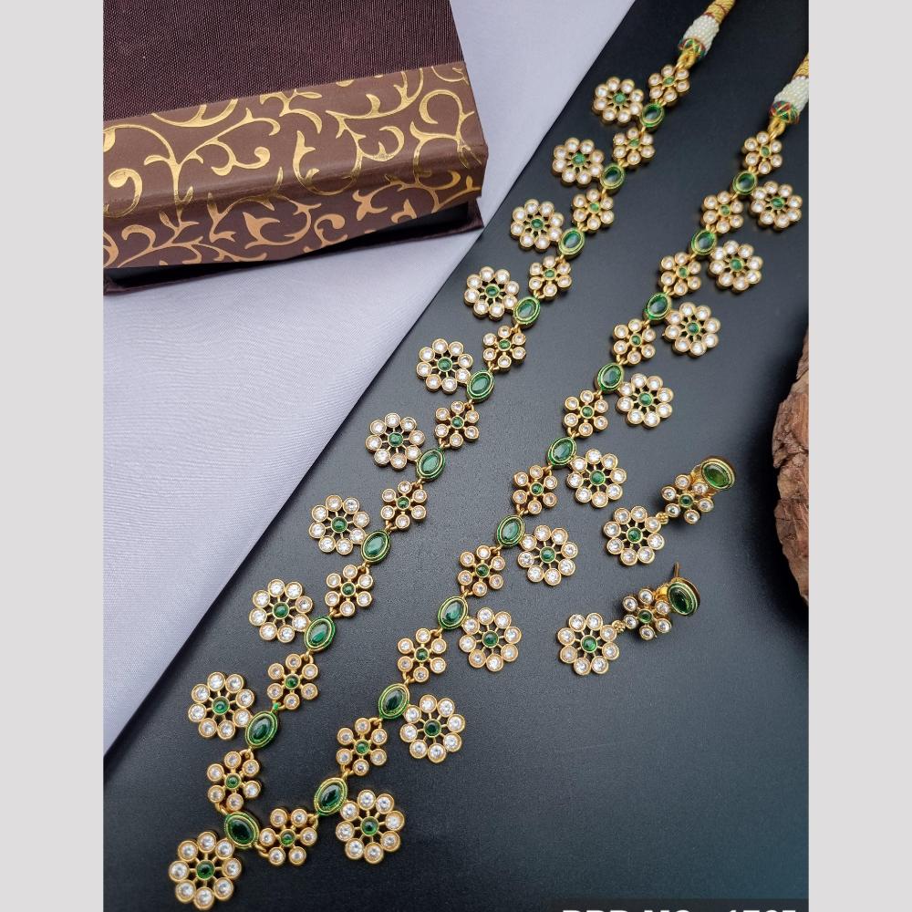 Reet Revaz Classic Glamour  Pota And Crystal Bold And Beautiful Long Necklace Set