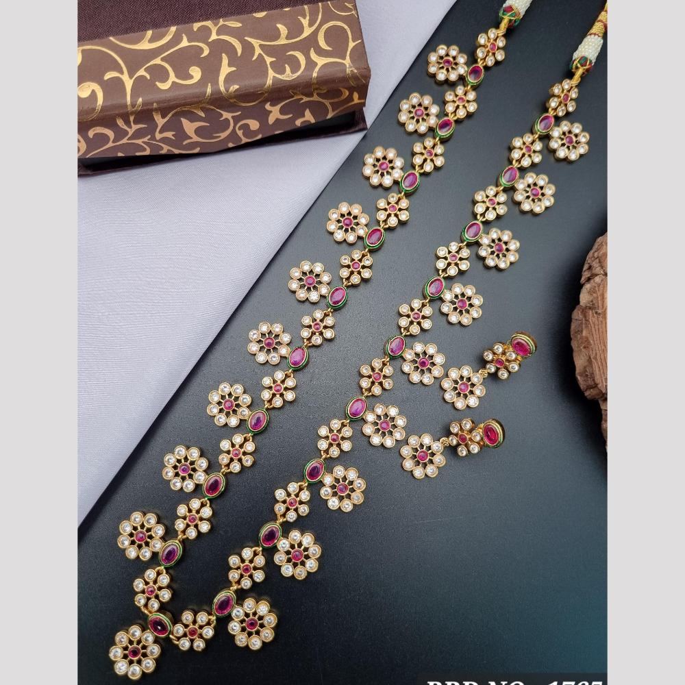Reet Revaz Classic Glamour  Pota And Crystal Bold And Beautiful Long Necklace Set