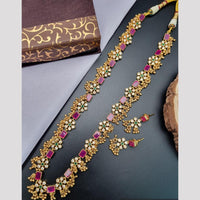 Reet Revaz Desi Chic  Pota And Crystal Stone Occasion Ready Long Necklace Set