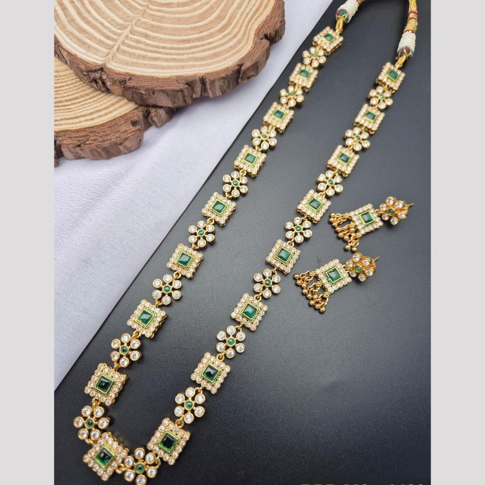 Reet Revaz Festive String Pota And Crystal Stone Made For Occasion Long Necklace Set