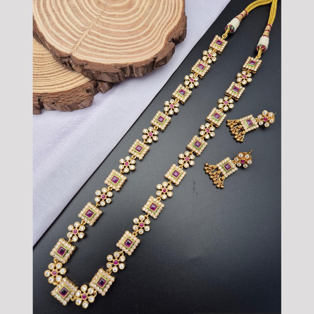 Reet Revaz Festive String Pota And Crystal Stone Made For Occasion Long Necklace Set