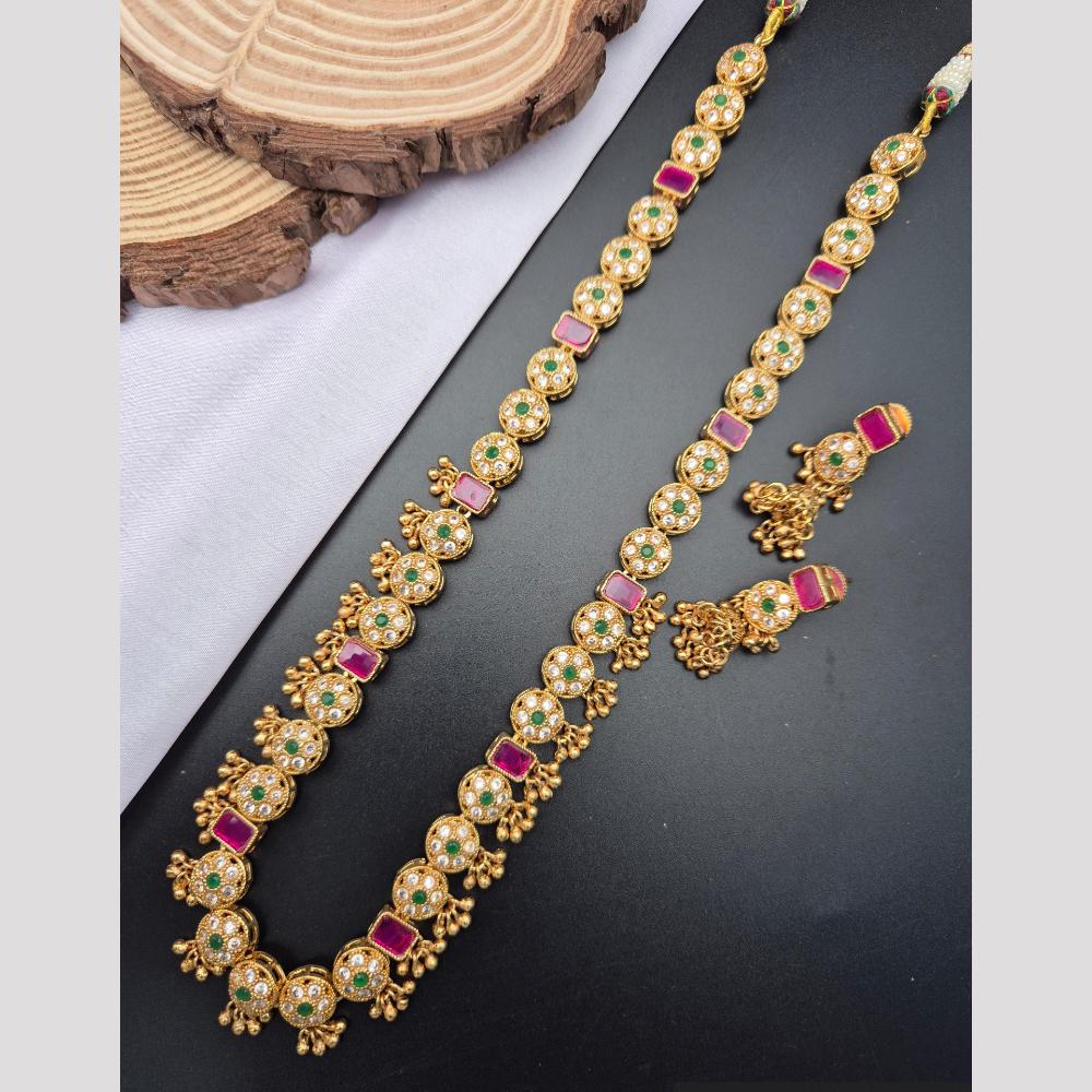Reet Revaz Trend Trail Pota And Crystal Stone Modern Ethnic Long Necklace Set