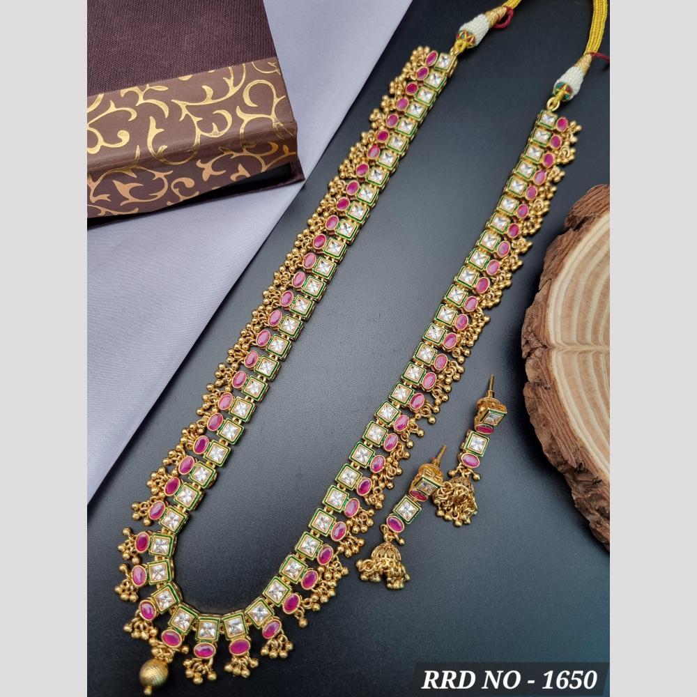 Reet Revaz Festive String Pota And Crystal Stone Made For Occasion Long Necklace Set