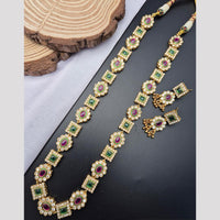 Reet Revaz Place Glam Pota And Crystal Stone Modern Ethnic Long Necklace Set