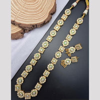 Reet Revaz Place Glam Pota And Crystal Stone Modern Ethnic Long Necklace Set