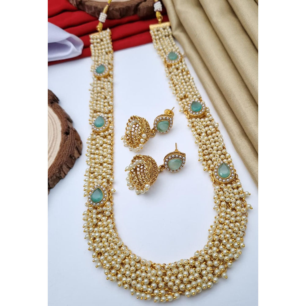 Reet Revaz Rajkumari Look Pota Stone And Pearl Ethnic Glam Long Necklace Set