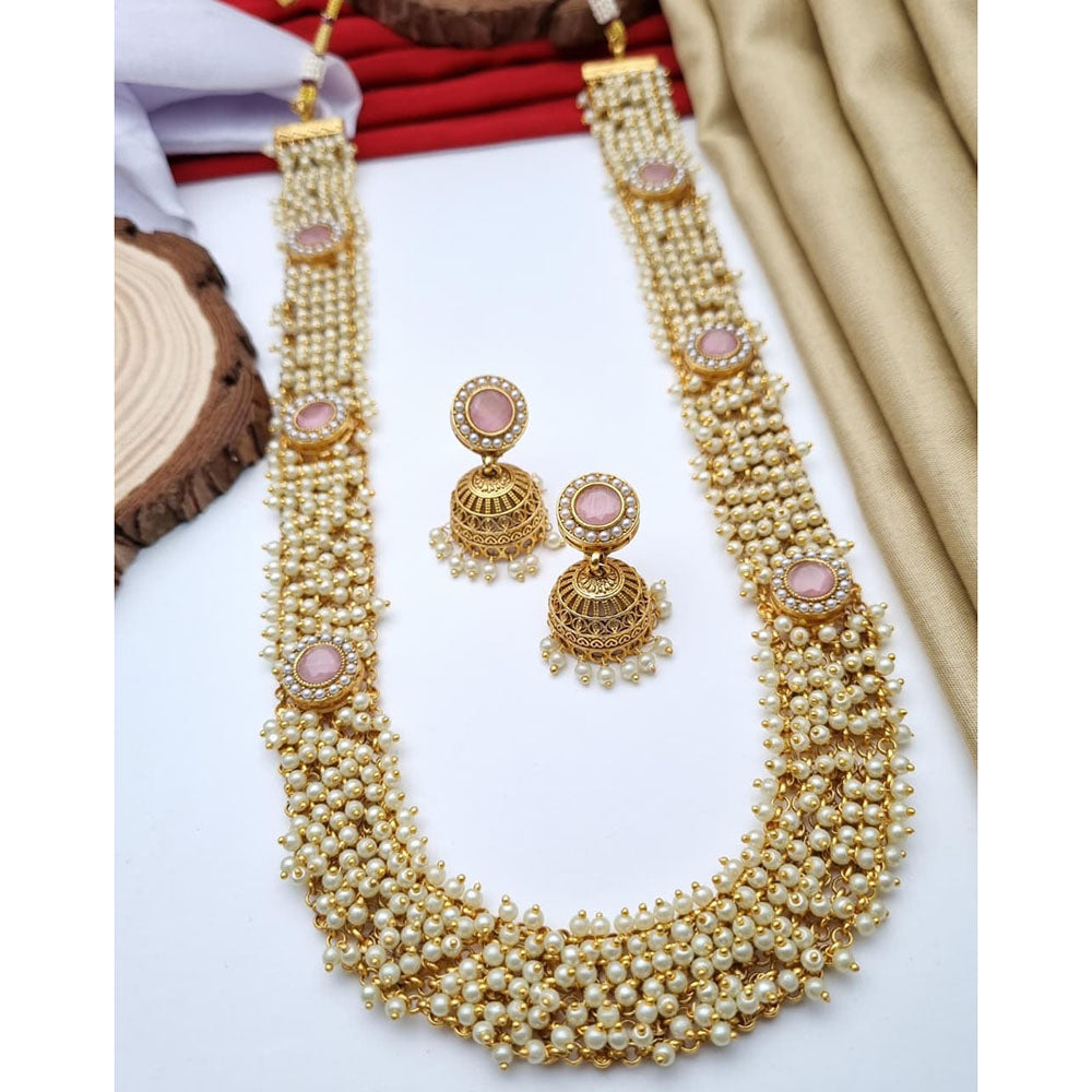 Reet Revaz Rajkumari Look Pota Stone And Pearl Ethnic Glam Long Necklace Set