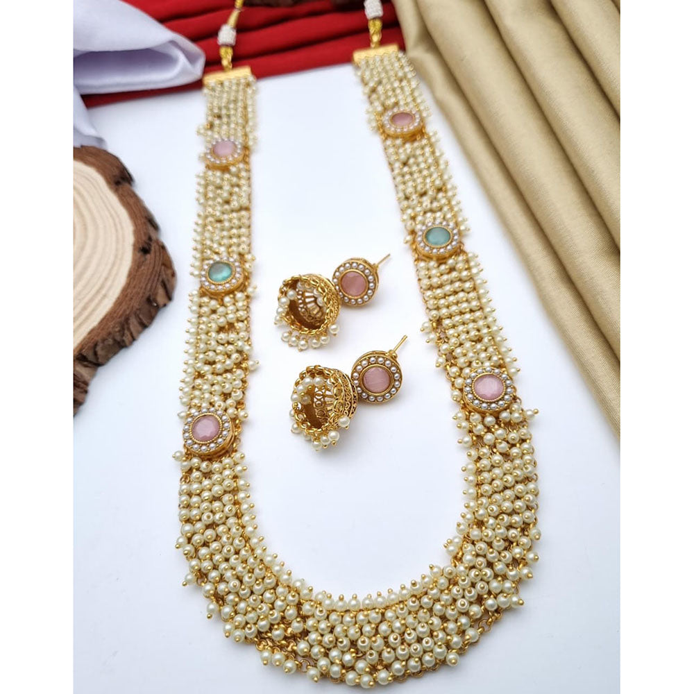 Reet Revaz Rajkumari Look Pota Stone And Pearl Ethnic Glam Long Necklace Set