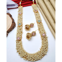 Reet Revaz Rajkumari Look Pota Stone And Pearl Ethnic Glam Long Necklace Set
