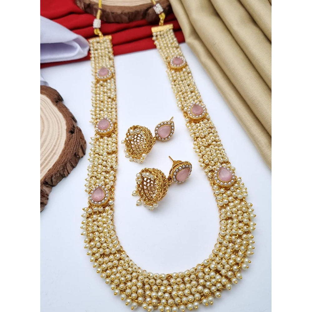 Reet Revaz Rajkumari Look Pota Stone And Pearl Ethnic Glam Long Necklace Set