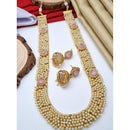 Reet Revaz Rajkumari Look Pota Stone And Pearl Ethnic Glam Long Necklace Set