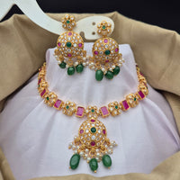 Reet Revaz Premium Pota Stone And Pearl Choker Necklace Set