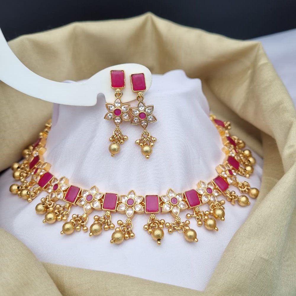 Reet Revaz Premium Pota Stone And Pearl Choker Necklace Set