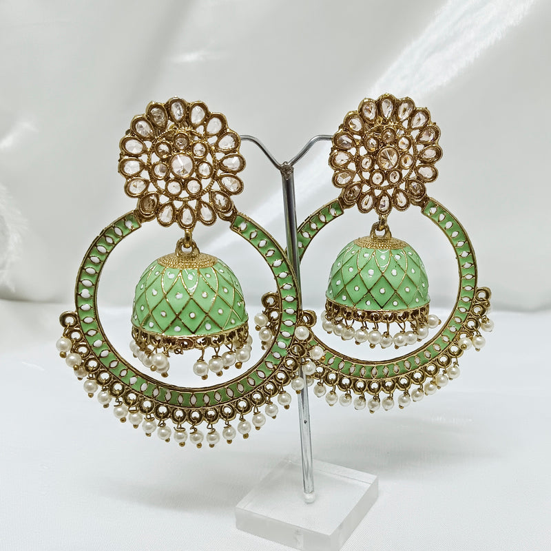 Darshana Jewels Gold Plated Jhumki Earrings