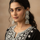 Urthn Stylish Oxidised Jhumka Earrings (Pack Of 6)