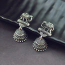 Darshana Jewels Classic Oxidised Plated Elephant Jhumki Earrings