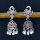 Darshana Jewels Vintage Oxidised Plated Pearl Jhumki Earrings