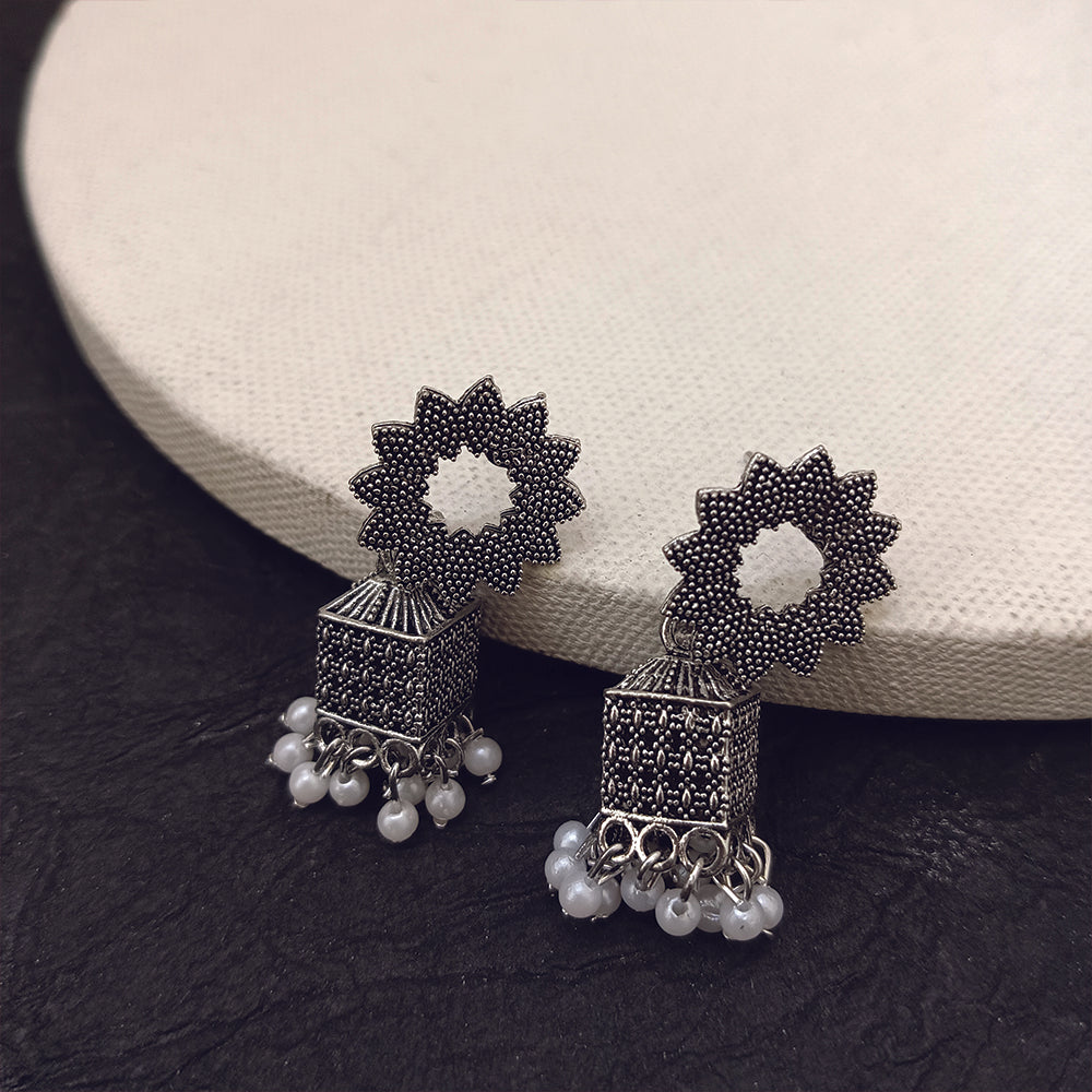Darshana Jewels oxidised Plated Jhumki Earrings