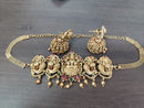 Darshana Jewels Kundan Stone And Pearl Temple Choker Necklace Set