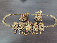 Darshana Jewels Kundan Stone And Pearl Temple Choker Necklace Set