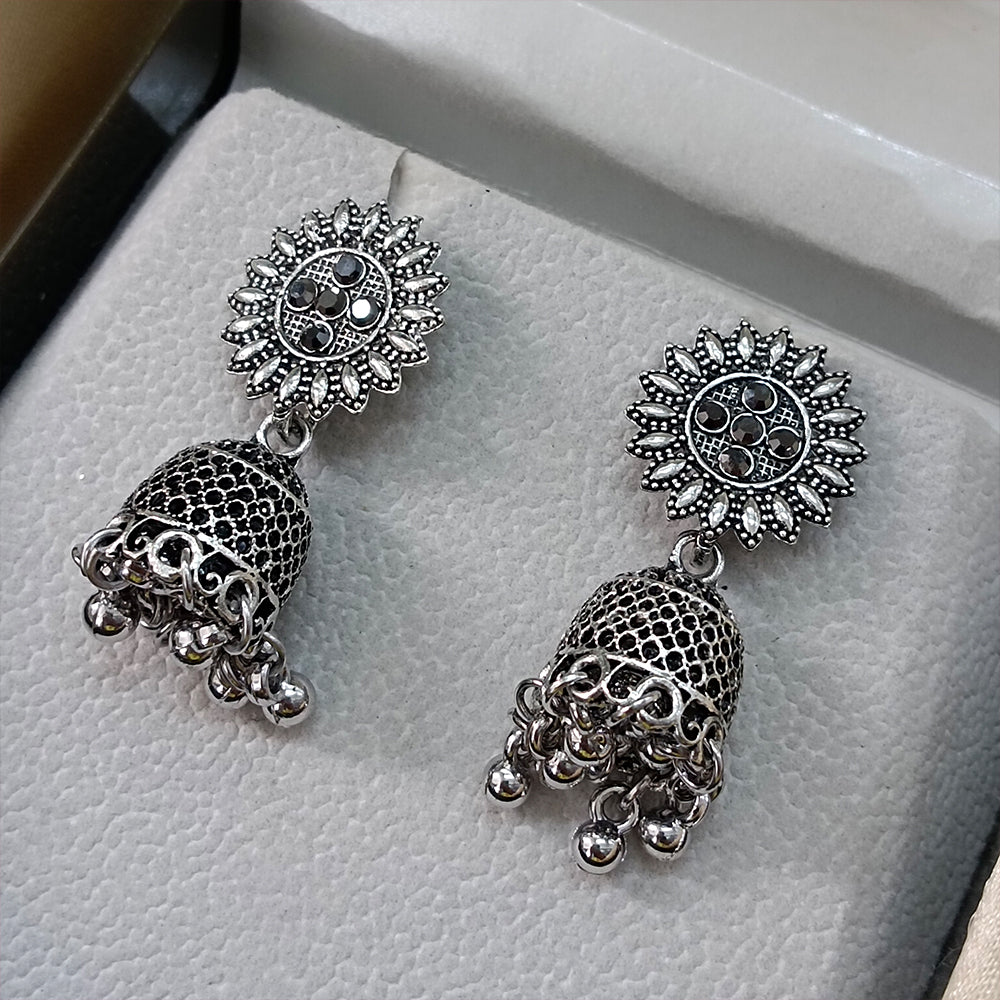 Darshana Jewels oxidised Plated Jhumki Earrings