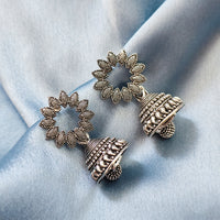 Darshana Jewels oxidised Plated Jhumki Earrings