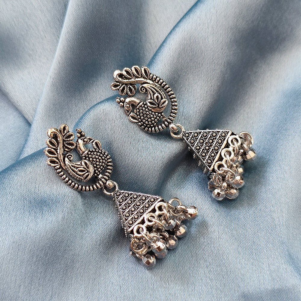 Darshana Jewels oxidised Plated Jhumki Earrings