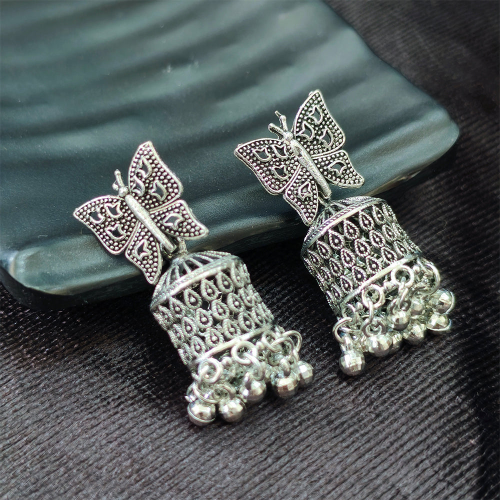 Darshana Jewels oxidised Plated Jhumki Earrings